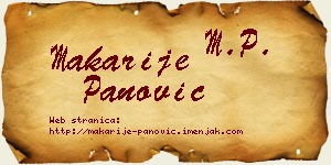 Makarije Panović vizit kartica